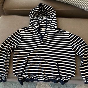 J. Crew Navy and White Striped Hoodie